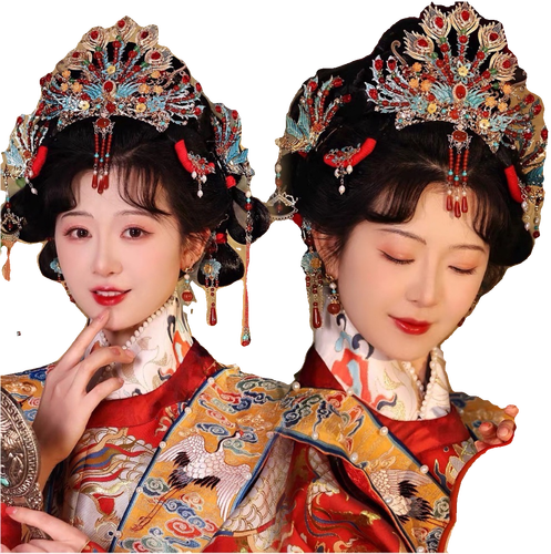 租赁三生令长宁百搭明制唐风汉服婚礼发冠宋制婚嫁新娘头饰凤冠