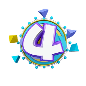 几何卡通立体炫酷倒计时数字4