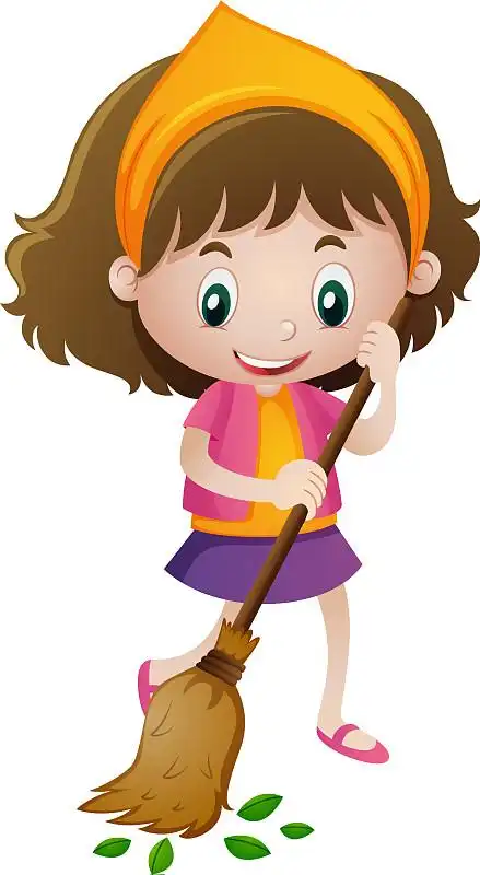 女孩在外面洗衣服