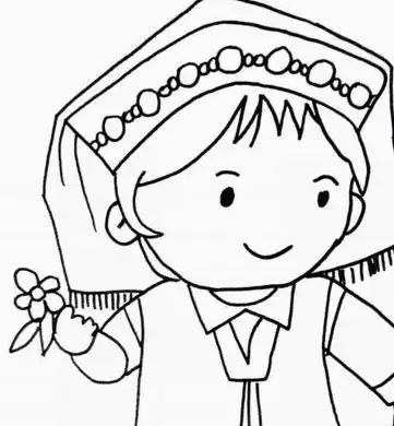 傣族姑娘人物简笔画 大人简笔画