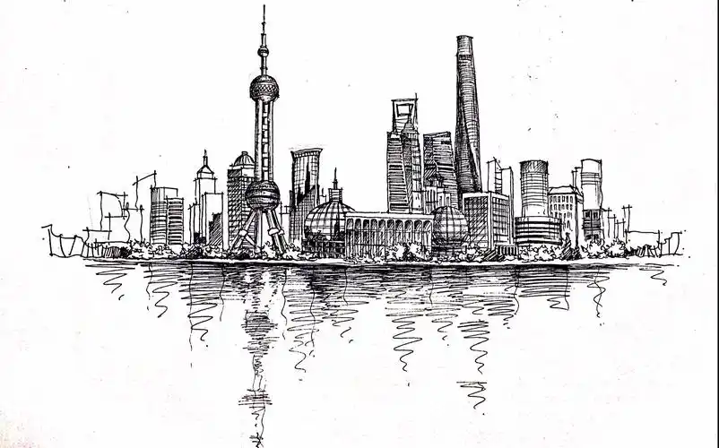 建筑速写14东方明珠和摩天大楼全景原速八倍速