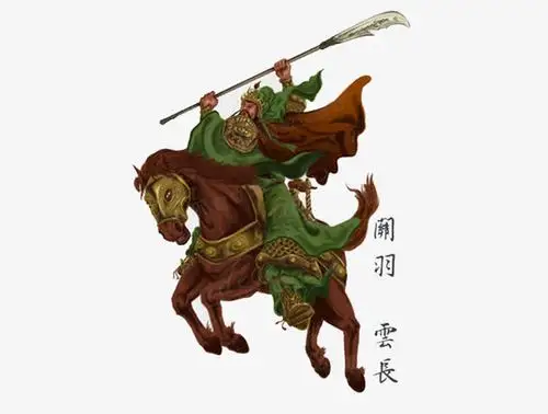 关云长拿大刀骑马卡通图片