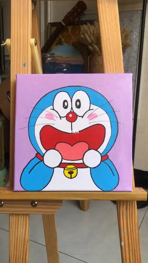多啦a梦丙烯画教程