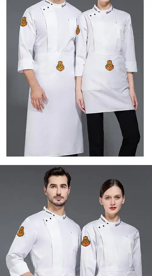 橦烨厨师服定制logo餐厅饭店厨房厨师服长袖薄款透气网厨衣火锅店快餐