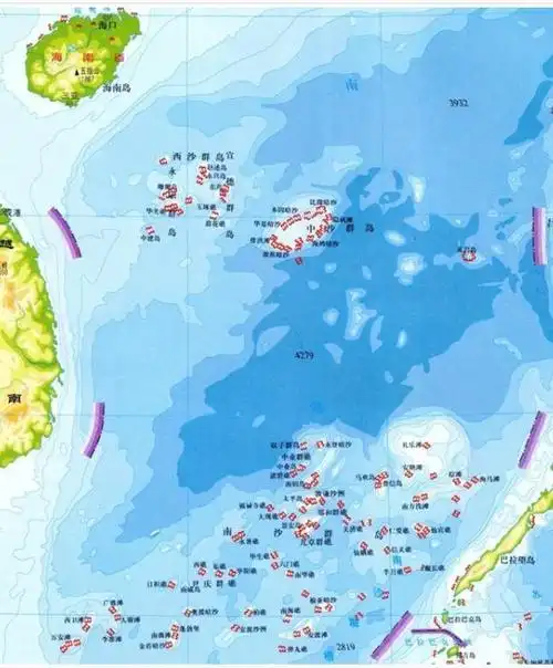 南海水深分布图 - 知晓星球
