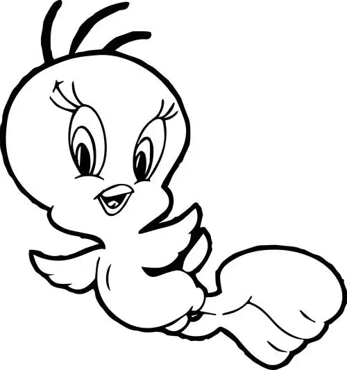 happy fly tweety coloring page