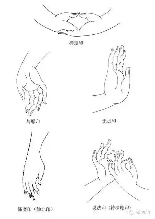 这是释迦五印里的"触地印",也叫"伏魔印",这个手印唯有佛祖才有