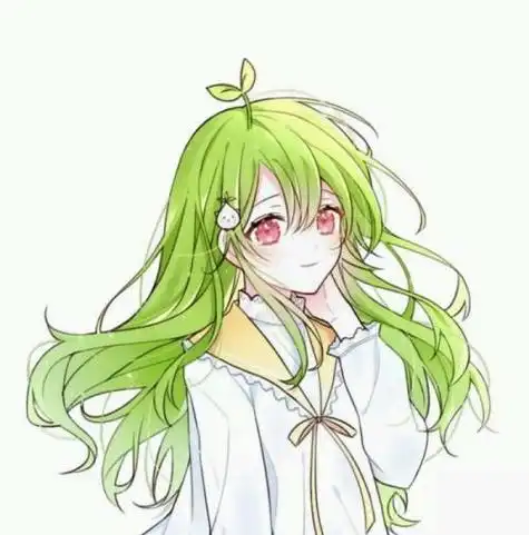 卡通头像女生绿色系