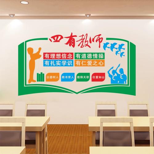 尊师重道四有好老师学校办公室教师德师风标语文化墙贴纸布置装饰