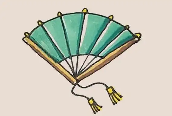 扇子简笔画的画法步骤图解教程,简笔画图片