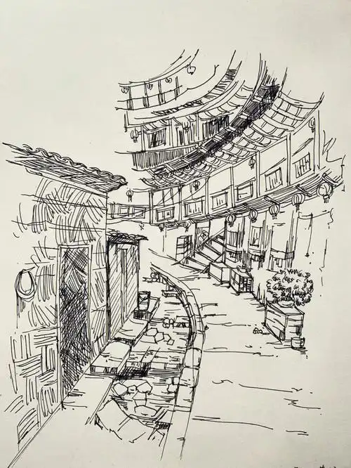 建筑速写福建土楼