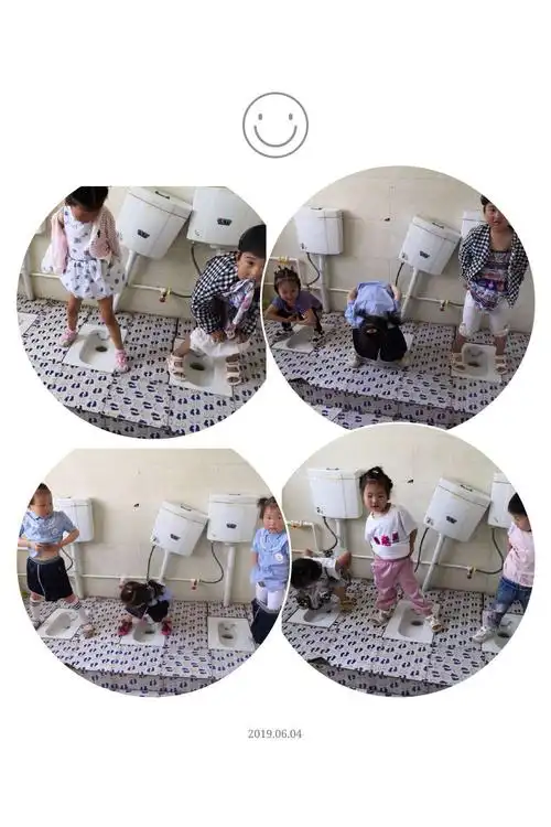 上完操进入教室先上厕所,我们小班的宝贝也是棒棒的