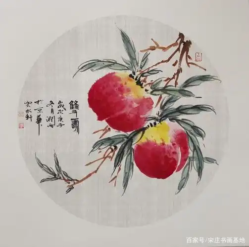 桃子压枝垂——10幅雅俗共赏的水墨鲜桃图,你喜欢哪一幅?
