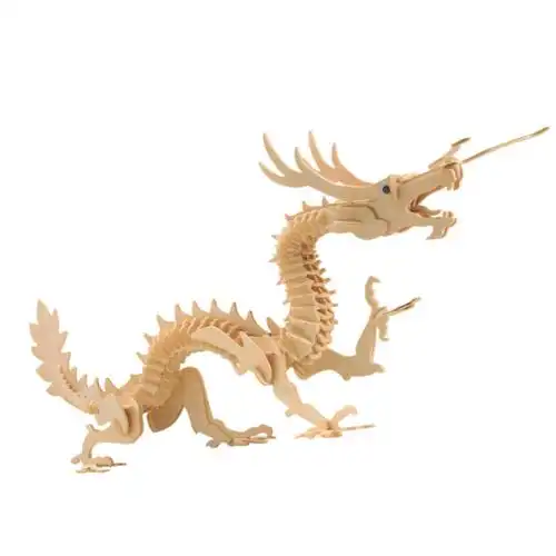 中国龙木质拼图立体3d模型成人仿真大动物手工制作拼装积木制玩具