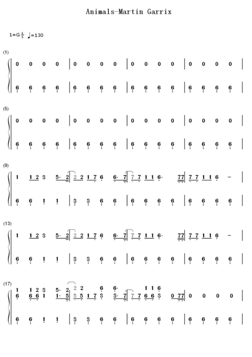 animals 双手 martin garrix 钢琴谱 简谱