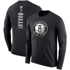 篮网队7号杜兰特11号欧文秋季长袖运动篮球t恤热身训练出场服