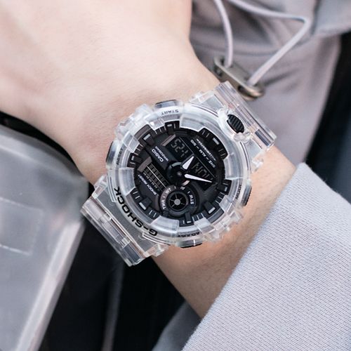 正品casiog-shock卡西欧手表ga700sk冰刃系列骨骼半透明日韩腕表