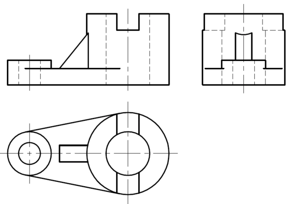 画出机械制图的三视图