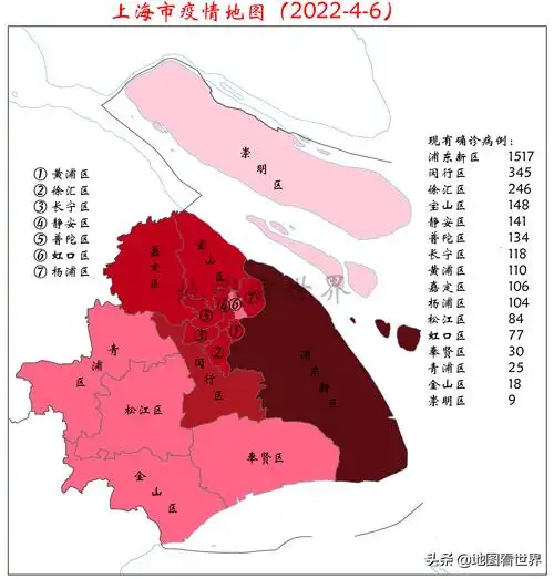 海市各区疫情地图-上海市连续9天确诊200多例,无症状感染者连续3天