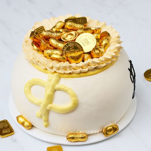 麦田聚宝盆蛋糕动物奶油开业乔迁金币生日蛋糕南京同城配送