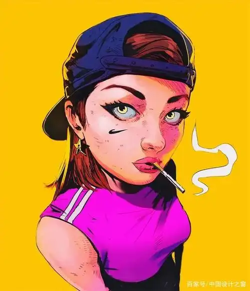 巴西插画师diberkato 一组炫酷潮流青年插画