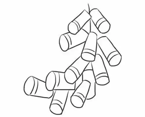 怎么画鞭炮的简笔画这是一组鞭炮简笔画的内容,希望能满足您的需求