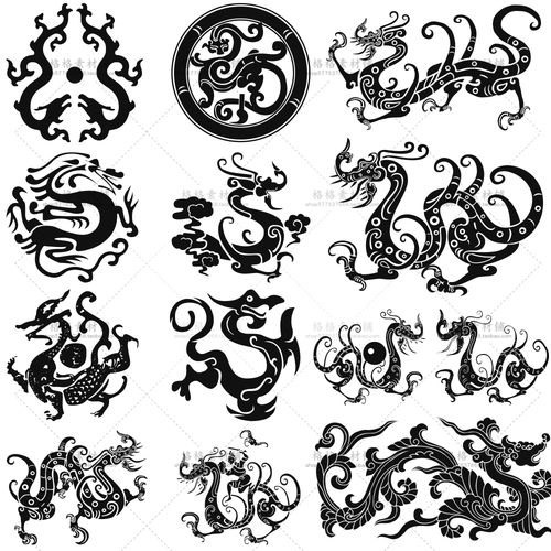 257号大汉汉龙矢量矢量图图案中国汉朝新年古典设计素材