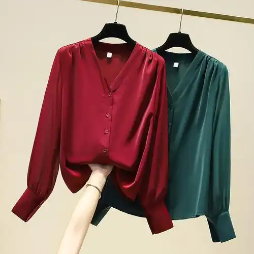 厚雪纺衬衫碎花