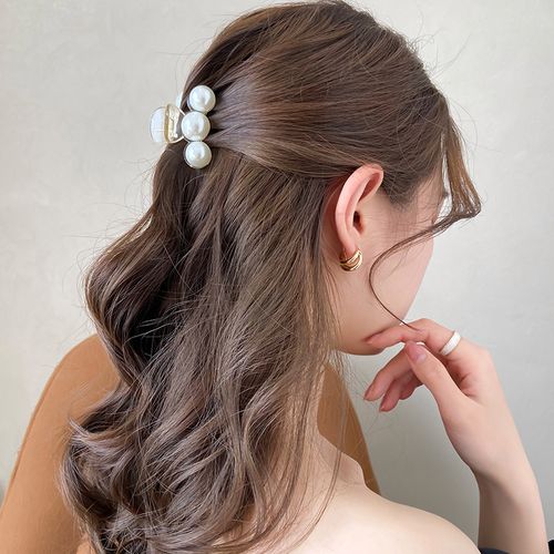 小号珍珠抓夹发夹后脑勺夹子头饰半扎发盘头发卡子发抓女夏季发卡