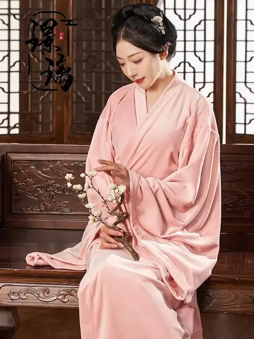 璟璃国风冬季保暖古风双面法兰绒中式晨袍睡袍汉服睡衣女