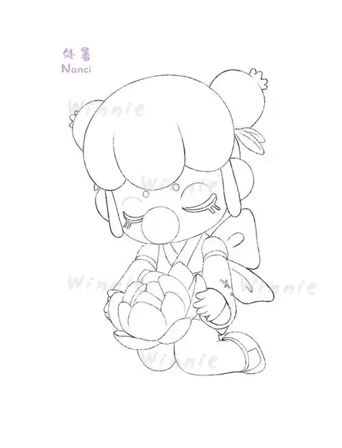 手绘彩铅盲盒nanci二十四节气处暑附线稿