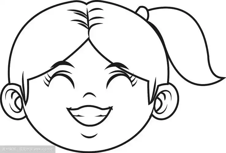 可爱的卡通女孩笑的表情
