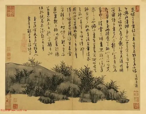 元四家之一吴镇71岁送给儿子的字画