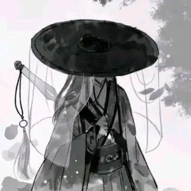 高清古风男头动漫黑白头像图片