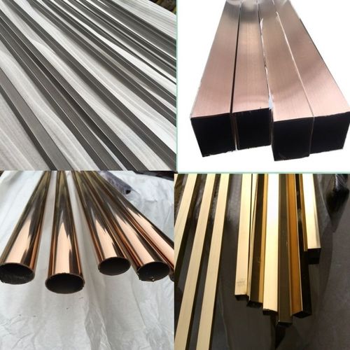 玫瑰金钛金不锈钢方管香槟金黑钛金不锈钢圆管红古铜扁管拉丝屏风
