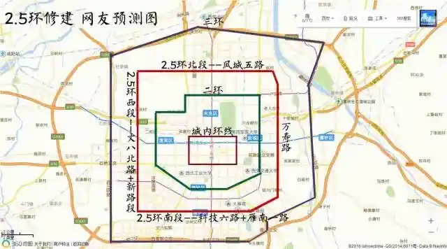 西安也要修五环来看看你家的位置在北京能算几环