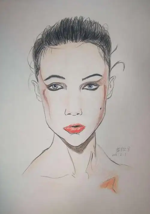 《face2》 重点:让学生继续学习练习人物脸部五官等画法 难点:彩铅