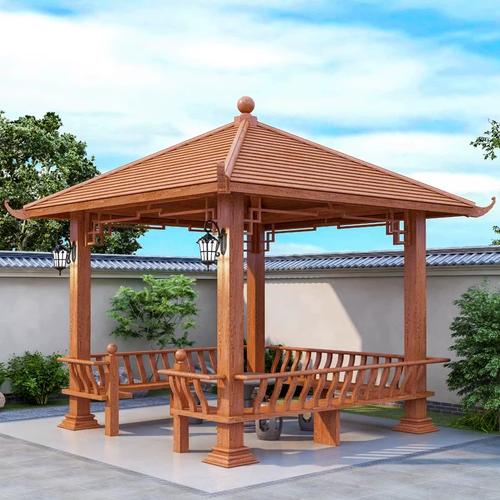 古建铝合金凉亭四角亭子户外庭院别墅农村公园仿古六角景观亭定制