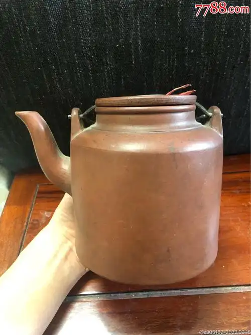 老紫砂壶二号直形壶提梁壶