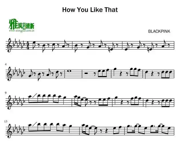 blackpink - how you like that小提琴谱