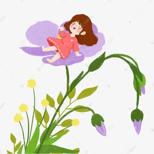 躺在鲜花上睡觉的女孩