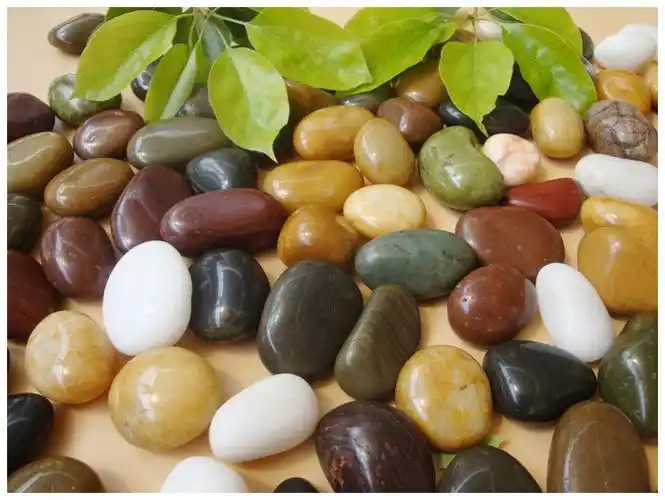 鹅卵石雨花石小石子原石鱼缸花盆装饰盆栽造景园艺彩石头5斤装 七彩6