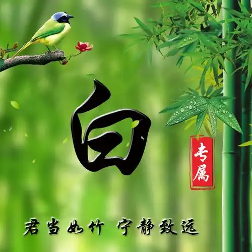编号2326免费姓氏微信头像竹报平安宁静致远