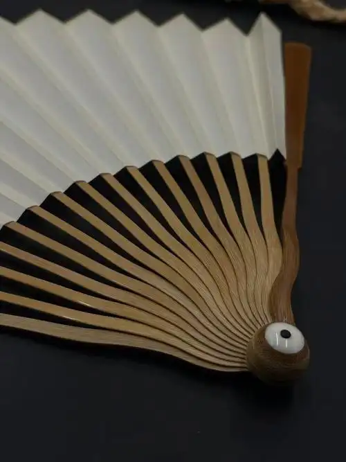 吉祥如意和尚头头型老玉竹折扇