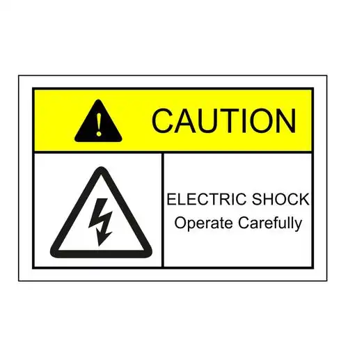 触电小心英文标识危险警示贴纸当心标签安全标志牌