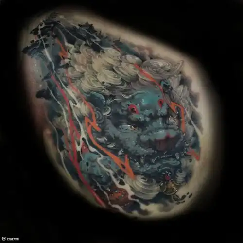 唐狮胸部纹身图案大全 - 纹身大咖