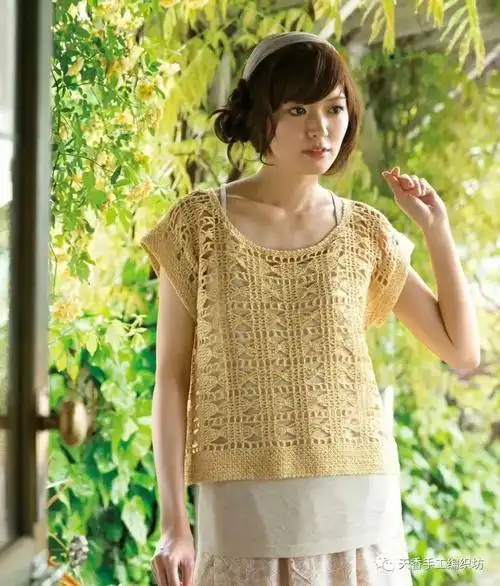 镂空花衫钩针编织图解