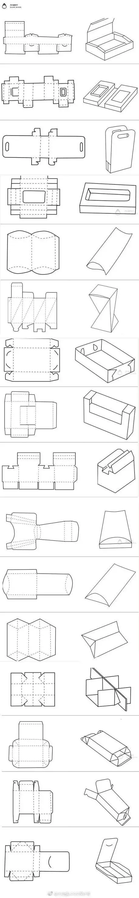 logo设计# 最全包装设计展开图丶结构图,附带效果图,过百款包装