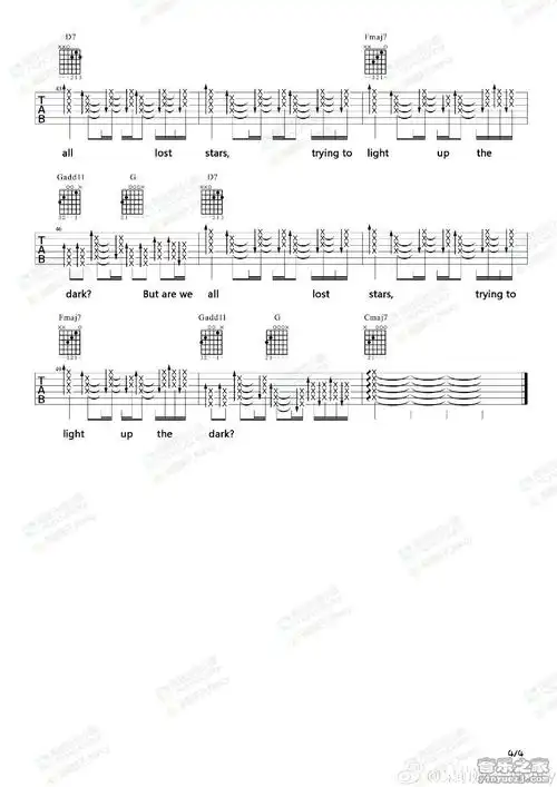 adamlevineloststarsnancy吉他谱