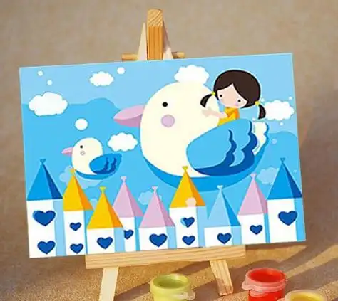 儿童梦幻数字油画卡通简单动漫海绵宝宝派大星艺些|王香蕉《自拍照